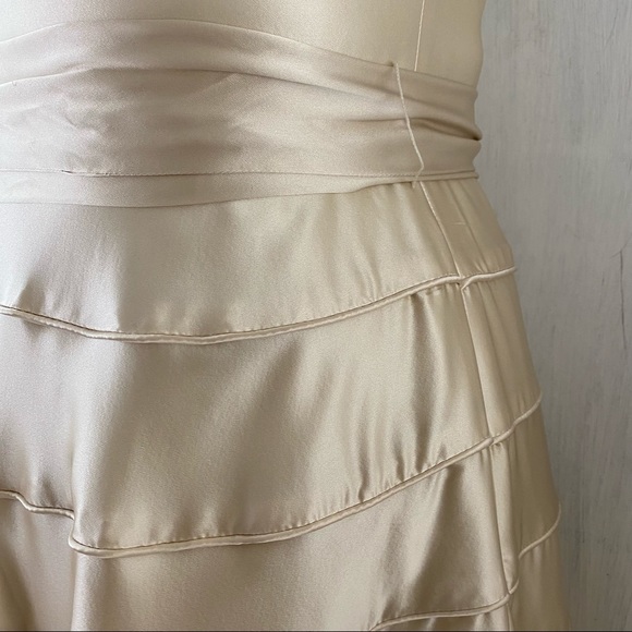 SOLD $$$  J Peterman Size 16 Champagne Beige Silk Satin Sleeveless Dress + Belt - Picture 9 of 11
